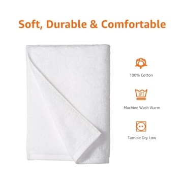 Amazon Basics Quick-Dry Cotton Bath Towels, 2 Piece Set