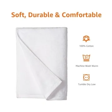 Amazon Basics Quick-Dry Cotton Bath Towels, 2 Piece Set