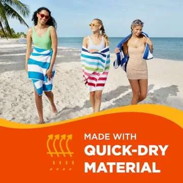 Kaufman - Soft Oversized Beach Towels in Bulk | 30" x 60" Cabana Striped Beach Towels | 100% Terry Cotton Thick Beach Towels (36 Pack)