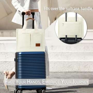 KKXIU Large Canvas Tote Bag for Women with Zipper and Pockets