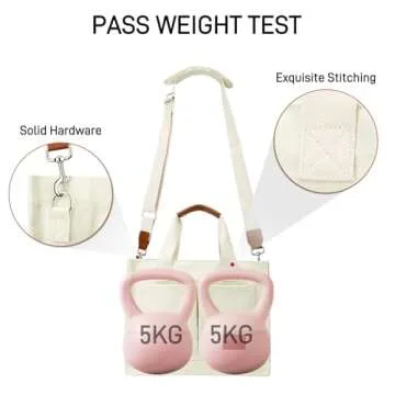 KKXIU Large Canvas Tote Bag for Women with Zipper and Pockets