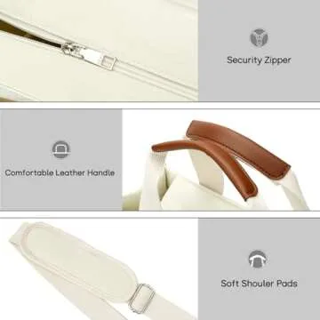 KKXIU Large Canvas Tote Bag for Women with Zipper and Pockets