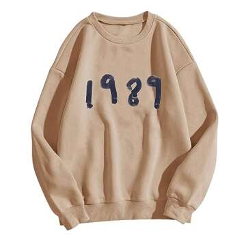 1989 Women's Letter Graphic Print Round Neck Long Sleeve Sweatshirt Casual Crewneck Loose Tops Pullovers sweatshirt for women oversized sweatshirt for women halloween sweatshirt crewneck sweatshirts