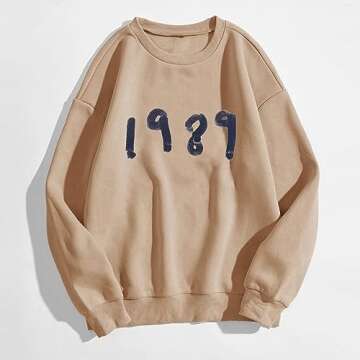 1989 Women's Letter Graphic Print Round Neck Long Sleeve Sweatshirt Casual Crewneck Loose Tops Pullovers sweatshirt for women oversized sweatshirt for women halloween sweatshirt crewneck sweatshirts