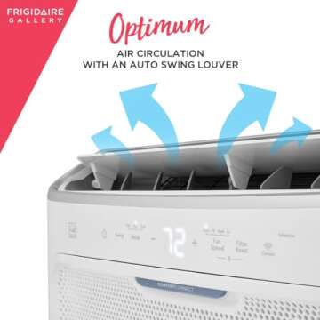 Frigidaire GHWQ123WC1 Inverter Quiet Temp Room Air Conditioner, 12,000 BTU with Wi-Fi Connected, Works with Alexa, Energy Star Certified, Easy-to-Clean Washable Filter, Eco Mode, in White