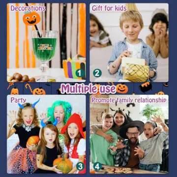 Partywind 295 Styles Glow Halloween Tattoos for Kids Party Decorations, Halloween Party Supplies Favors for Goodie Bag Stuffers, Halloween Treats for Kids Trick or Treat Party (28 Sheets)