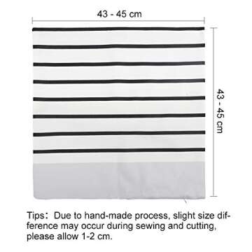 6pcs Geometric Pillow Covers Simple Stripe Pattern Extra Thick Linen Throw Pillow Cushion Cases for Home Office Decor 18 x 18 inch by CDWERD