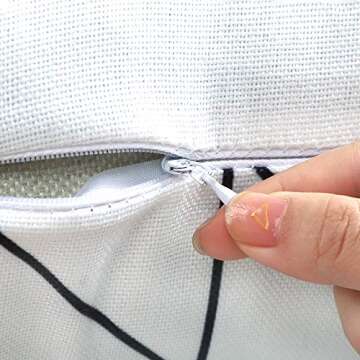 6pcs Geometric Pillow Covers Simple Stripe Pattern Extra Thick Linen Throw Pillow Cushion Cases for Home Office Decor 18 x 18 inch by CDWERD