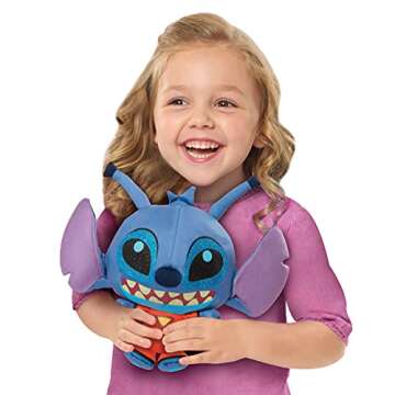 Disney Doorables Puffables Plush, Disney Stitch, 10-Inch Squishy Plush Featuring Glitter Eyes, Style...