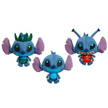 Disney Doorables Puffables Plush, Disney Stitch, 10-Inch Squishy Plush Featuring Glitter Eyes, Styles May Vary, Officially Licensed Kids Toys for Ages 3 Up by Just Play