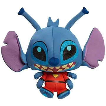 Disney Doorables Puffables Plush, Disney Stitch, 10-Inch Squishy Plush Featuring Glitter Eyes, Styles May Vary, Officially Licensed Kids Toys for Ages 3 Up by Just Play
