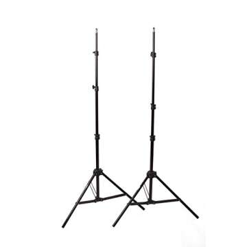 Fovitec 2-Light High-Power Fluorescent Studio Lighting Kit, 20"x20" Quick Setup Softboxes, 105W Bulbs & Light Stands for Portraits, Product Photos, Vlogging, Video Conferencing, & Live Streaming