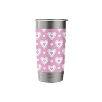 Pink Hearts Valentine Cute Romantic Valentines Day Pattern Stainless Steel Insulated Tumbler