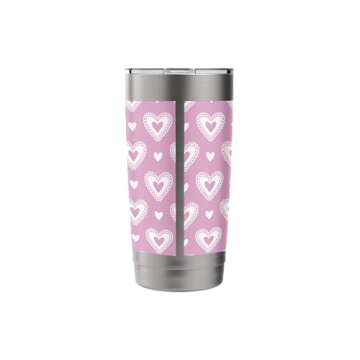 Pink Hearts Valentine Cute Romantic Valentines Day Pattern Stainless Steel Insulated Tumbler