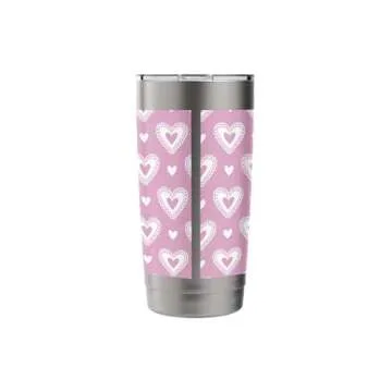 Pink Hearts Valentine Cute Romantic Valentines Day Pattern Stainless Steel Insulated Tumbler