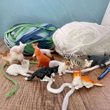 Safari Ltd. Domestic Cats TOOB - 11 Mini Figurines Including Balinese, Gray Tabby, Angora, Birman, Siamese, and More - Toy Set for Boys, Girls & Kids 3+