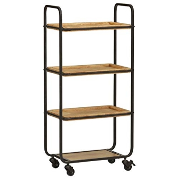 Stone & Beam Industrial Rolling Bar Cart Stylish Functional