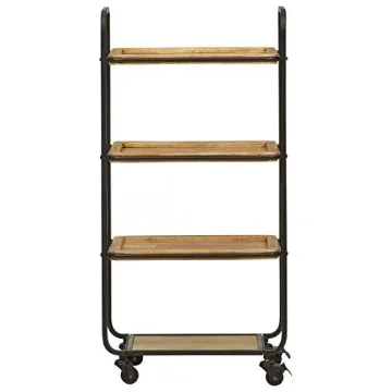 Stone & Beam Industrial Rolling Bar Cart Stylish Functional