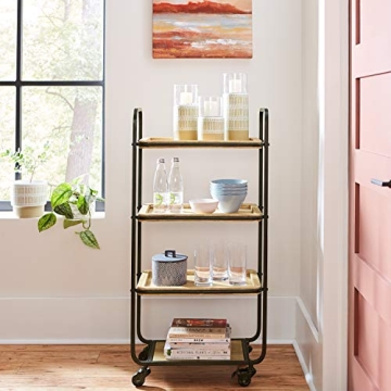 Stone & Beam Industrial Rolling Bar Cart Stylish Functional