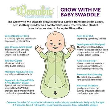 Woombie Grow with Me Swaddle for Infants up to 18 Months