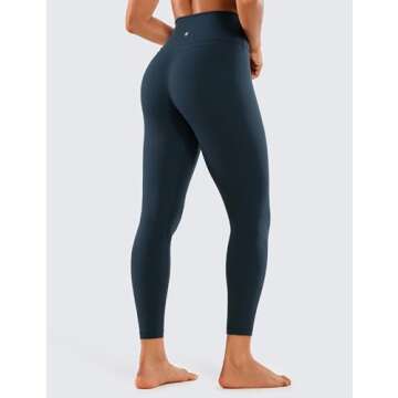 CRZ YOGA Womens Naked Feeling Workout 7/8 Yoga Leggings - 25 Inches High Waist Tight Pants True Navy Medium