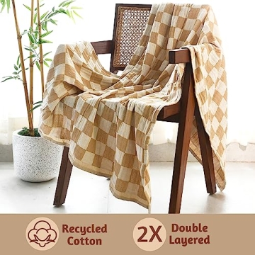 100% Recycled Cotton Boho Throw Blanket for Ultimate Comfort