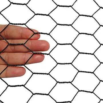 PVC Hexagonal Poultry Netting Chicken Wire 36" x50' x 1" Mesh 20GA Black