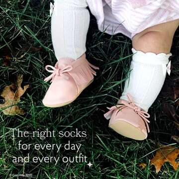 CozyWay Baby Knee High Bow Socks For Baby Girls Infant 0-9 Months 3-3 Pack