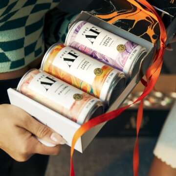 FREE AF Non-Alcoholic Tasting Pack, Ready to Drink, Random Assortment of Classic Mocktails with Afterglow, Low Calories, 8.4 fl oz Cans (6 pack)