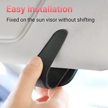Sunglass Holder for Car Visor - Magnetic Leather Clip