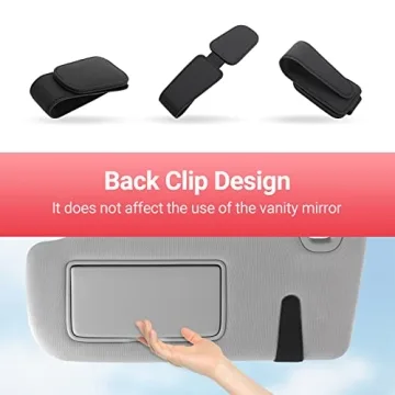 Sunglass Holder for Car Visor - Magnetic Leather Clip