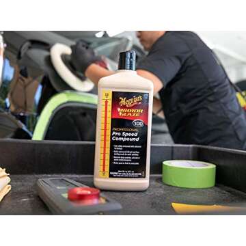 Meguiar's Pro Speed Compound M10032 - Fast-Cutting Compound for Heavy Scratch and Swirl Removal - Professional Car Polish - Compound That Removes up to 1200 Grit Sanding Marks, 32 Oz