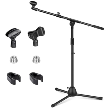 CAHAYA Microphone Stand with Adjustable Boom and Clips