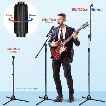 CAHAYA Microphone Stand with Adjustable Boom and Clips