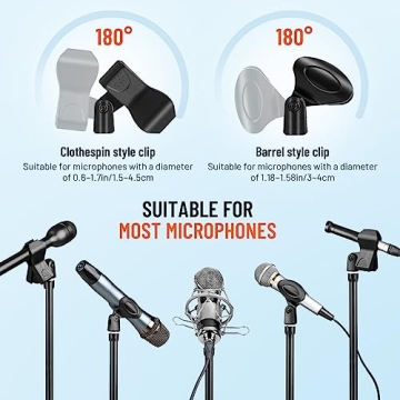 CAHAYA Microphone Stand with Adjustable Boom and Clips