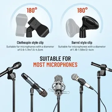 CAHAYA Microphone Stand with Adjustable Boom and Clips