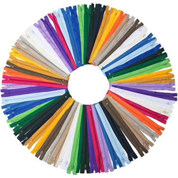 YAKA 60pcs 9 Inch Zippers Set - Colorful Sewing Essentials