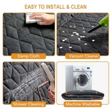 Petiza Dog Car Seat Cover for Back Seat Pets Cover Protector Waterproof Bench Car Backseat Covers Dog Seat Covers for Cars,Non-Slip,Back Seat Cover Fits Middle Armrest for Kids, Trucks and SUV