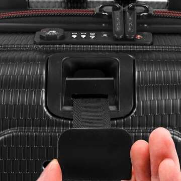 Traveler's Choice Maxporter II Hardside Polycarbonate Suitcase with Spinner Wheels, Black, 22" Carry-On Luggage