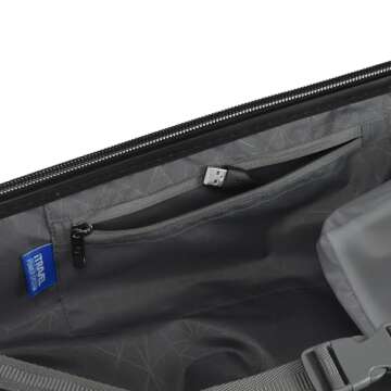 Traveler's Choice Maxporter II Hardside Polycarbonate Suitcase with Spinner Wheels, Black, 22" Carry-On Luggage