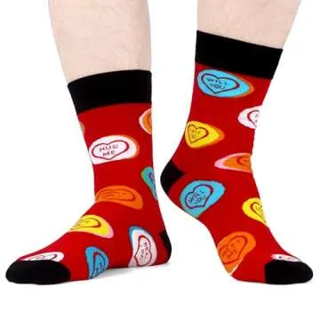 WeciBor Colorful Novelty Crew Socks, 6 Pack for Valentine's Day