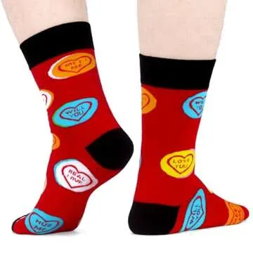 WeciBor Colorful Novelty Crew Socks, 6 Pack for Valentine's Day