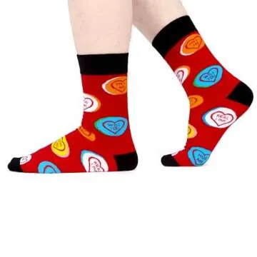 WeciBor Colorful Novelty Crew Socks, 6 Pack for Valentine's Day