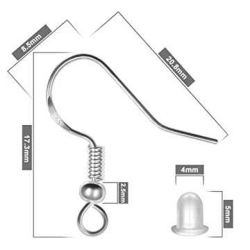 925 Sterling Silver Earring Hooks - 120 PCS DIY Jewelry