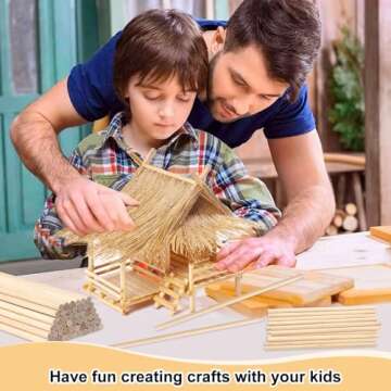 ONUPGO 100PCS Wooden Dowel Rods for Crafts and DIY