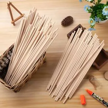 ONUPGO 100PCS Wooden Dowel Rods for Crafts and DIY