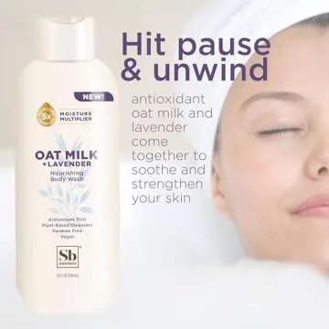 Soapbox Body Wash, Oatmilk & Lavender Liquid Body Wash, Moisturizing Soap with Shea Butter, Vegan Duo Pack of 2 Soap Bottles, 20oz Each