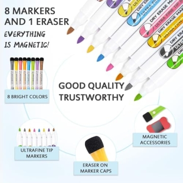 Hivillexun Magnetic Dry Erase Calendar for Home Organization