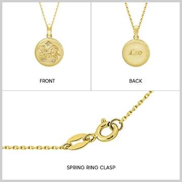 Leo Zodiac Pendant Necklace - J'ADMIRE 14K Gold Plated