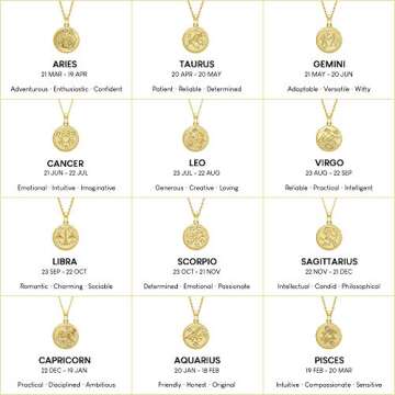 Leo Zodiac Pendant Necklace - J'ADMIRE 14K Gold Plated